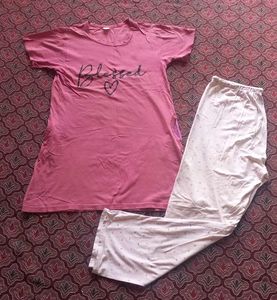 Pink 'Blessed' Pajama Set