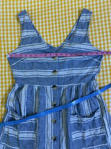 Cotton Striped Button-Down Dress Fits S-M