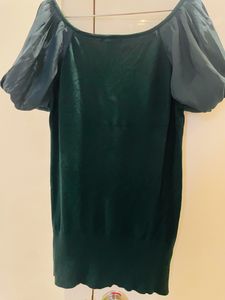 Gorgeous Mango Suit Knit Top With Satin Sleeves
