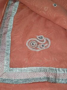Elegant Peach Saree
