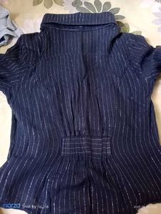 Korean style Navy Stripe Blouse