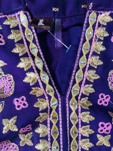 Beautiful Purple Embroidery Suit Set