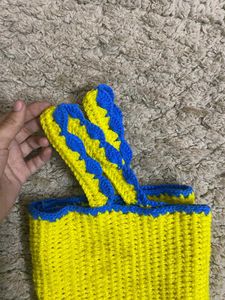 Crochet Tank Top - Yellow &amp; Blue