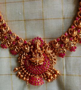 Traditional Chettinad Gold Lakshmi Necklace
