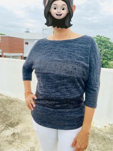 Black Sequin Work Top