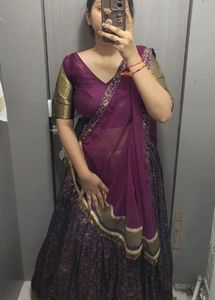 Purple Lehenga, Without  Blouse