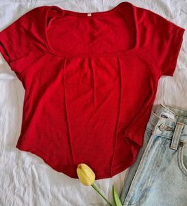 Red Crop Top