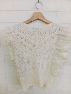 Zara Knit Top with Lace Details