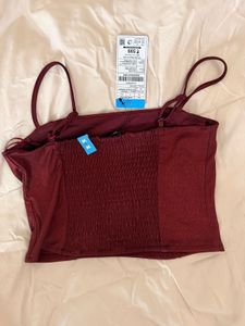 Burgundy Shimmery Crop Top