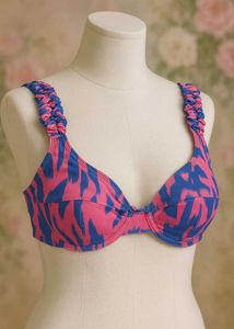 🇳🇿💫💗Pink & Blue Print Bikini Top