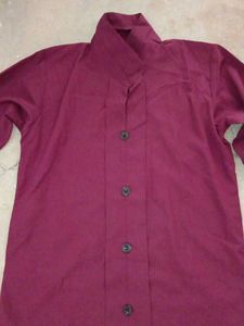 Maroon Button-Down Shirt