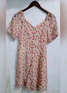 Pink Heart Print Dress (Women)