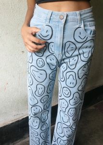 Painted Straight Fit Jeans