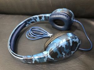 Blue Camo Headphones