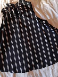 Striped Mock Neck Top