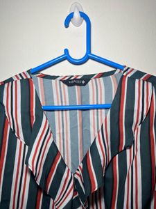 Striped Wrap Top