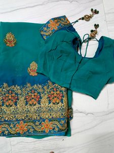 Beautiful Party Wear Georgette Saree With Blouse