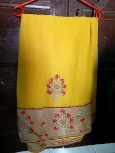 Yellow sari With Blouse