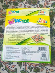 Wooden Tic Tac Toe Brand New For Kids Aged 3+