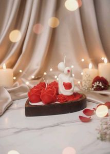 Romantic Rose Heart Candle