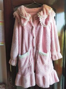 Plush Nightdress, Pink Fleece Robe