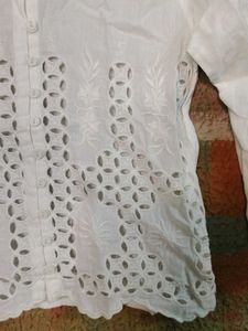 White Embroidered Top