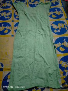 Green Kurti With Different Neck Design