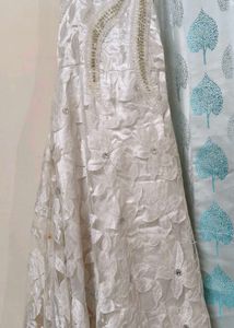 Elegant White Pearl Embellished Dress
