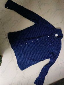 wrogn Striped Blue Shirt