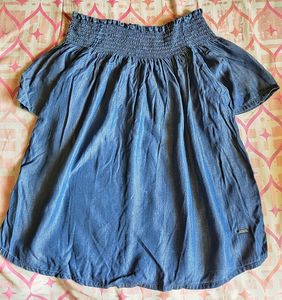 Lee Cooper Off Shoulder Top Navy Blue Colour