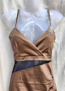 91511. Elegant Brown Mini Dress