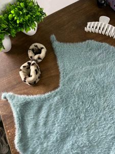 Fluffy Blue Crop Top