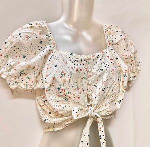 Mini Floral White Top Small Size/ Fixed Price