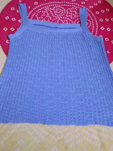 Blue Knit Tank Top