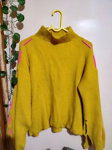 High Neck Mustard Sweater