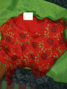 Red Floral Print Sleeveless Dress