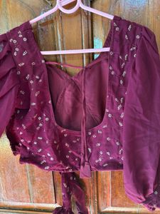 Bright Marron Colour Dress For Girls