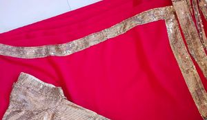 SEQUIN PARTY RED SAREE + FREE GIFT!