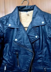 Stylish Black Faux Leather Jacket