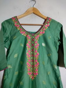 Green Embroidered Kurti