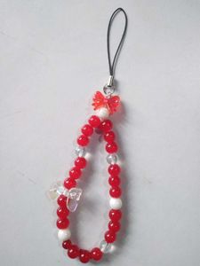 Red Glass Beads Phone Charm