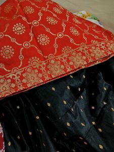Elegant Black Polka Dot Kurta