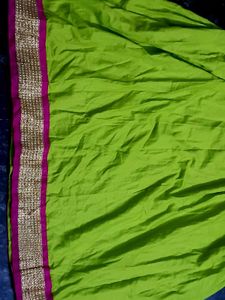 Beautiful Parrot Green And Pink Full Gown