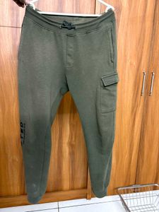 Olive Green Cargo Sweatpants