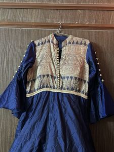 Elegant Navy Blue Anarkali Dress