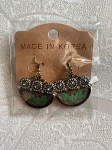 Boho Ethnic Half-Moon Earrings–Mandala Design