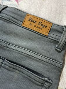 Gray Denim Button-Front Skirt