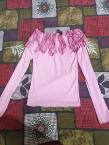 pink off shoulder top