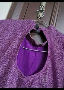 Purple Net Gown With Jacket
