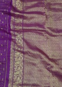 Purple &amp; Gold Woven Saree